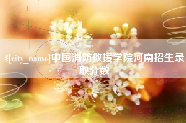 雄安新区中国消防救援学院河南招生录取分数