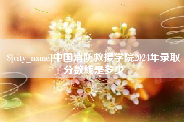 雄安新区中国消防救援学院2024年录取分数线是多少