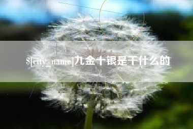 雄安新区九金十银是干什么的