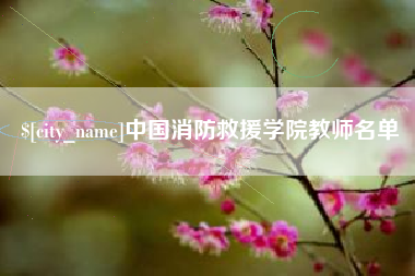 雄安新区中国消防救援学院教师名单