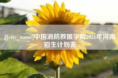 雄安新区中国消防救援学院2021年河南招生计划表